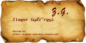 Zieger Györgyi névjegykártya